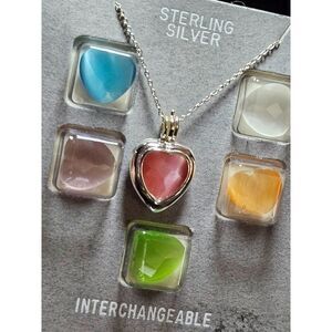 *Sale* Charles Winston sterling silver interchangeable heart necklace set